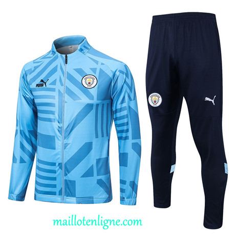 Thai Maillot Ensemble Manchester City Veste Survetement Bleu 2022 2023 maillotenligne 0504