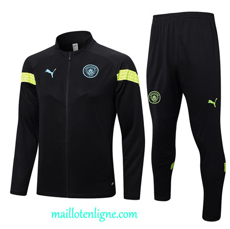 Thai Maillot Ensemble Manchester City Veste Survetement noir 2022 2023 maillotenligne 0506