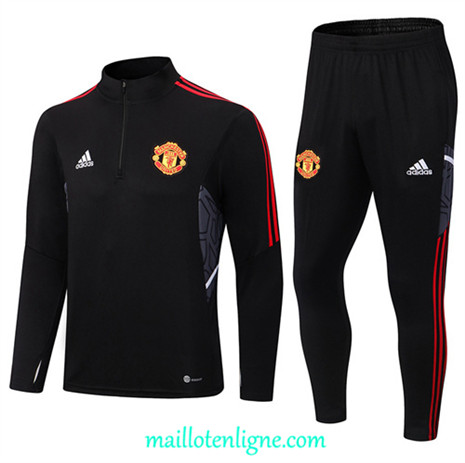 Thai Maillot Ensemble Manchester United Survetement Noir 2022/2023 ligne2137