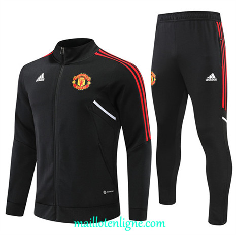 Thai Maillot Ensemble Manchester United Veste Survetement Noir 2022/2023 ligne2138