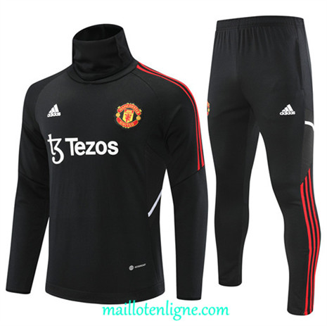 Thai Maillot Ensemble Manchester United Survetement Noir 2022/2023 ligne2142