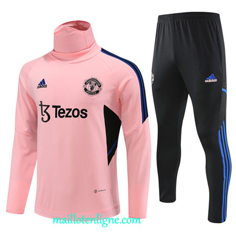 Thai Maillot Ensemble Manchester United Survetement rose 2022 2023 maillotenligne 0511