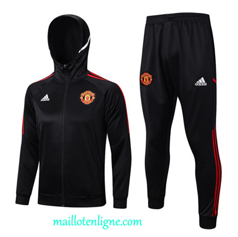 Thai Maillot Ensemble Manchester United Veste Survetement noir 2022 2023 maillotenligne 0520