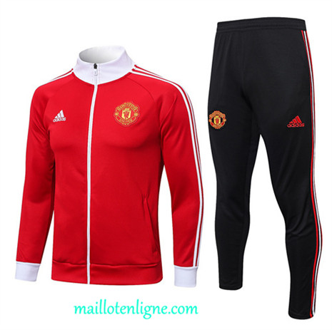 Thai Maillot Ensemble Manchester United Veste Survetement rouge 2022 2023 maillotenligne 0521