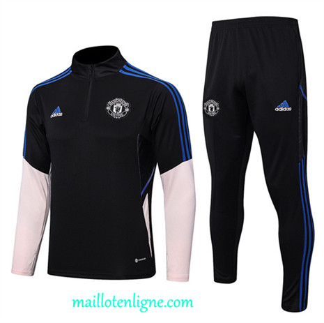 Thai Maillot Ensemble Manchester United Survetement noir 2022 2023 maillotenligne 0522