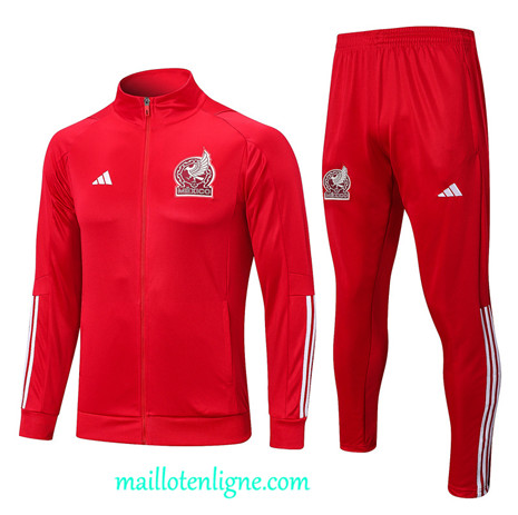 Thai Maillot Ensemble Mexique Veste Survetement rouge 2023 2024 maillotenligne 0465