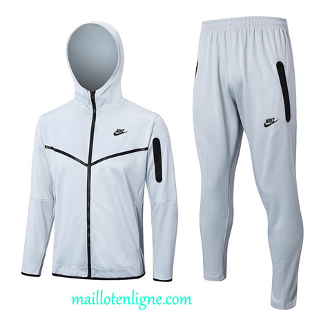 Thai Maillot Ensemble Nike Veste Survetement à capuche gris 2022 2023 maillotenligne 0341