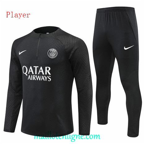 Thai Maillot Ensemble Paris Paris Saint-Germain player Survetement Noir 2022/2023 ligne2043