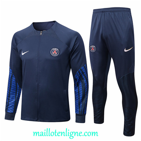 Thai Maillot Ensemble Paris Paris Saint-Germain Veste Survetement Bleu 2022/2023 ligne2054