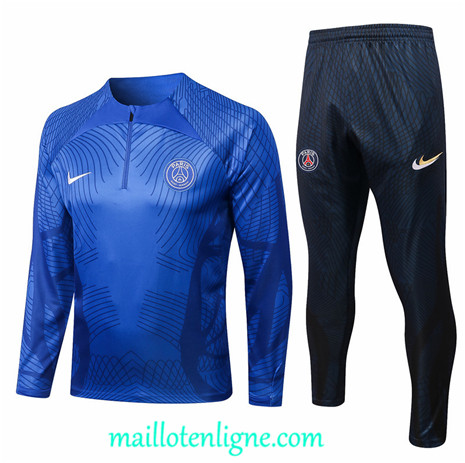 Thai Maillot Ensemble Paris Paris Saint-Germain Survetement Bleu 2022/2023 ligne2056