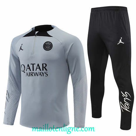 Thai Maillot Ensemble Paris Paris Saint-Germain Survetement Gris 2022/2023 ligne2061