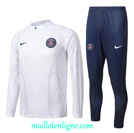 Thai Maillot Ensemble Paris Paris Saint-Germain Survetement Blanc 2022/2023 ligne2063