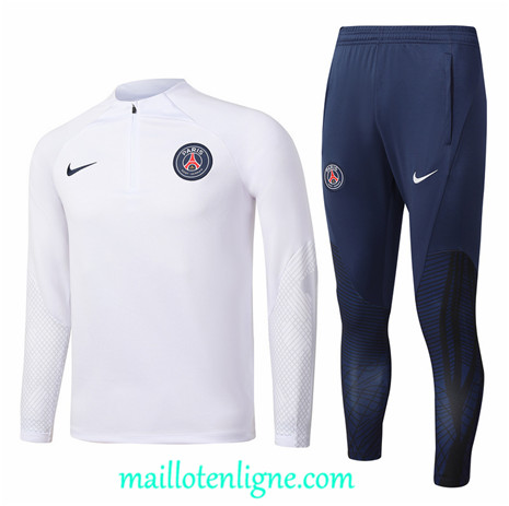 Thai Maillot Ensemble Paris Paris Saint-Germain Survetement Blanc 2022/2023 ligne2064