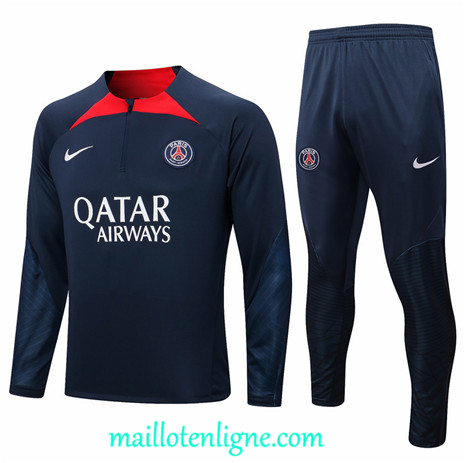 Thai Maillot Ensemble Paris Paris Saint-Germain Survetement Bleu 2022/2023 ligne2073