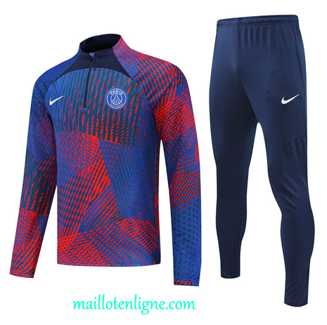 Thai Maillot Ensemble Paris Paris Saint-Germain Survetement Bleu 2022 2023 maillotenligne 0396