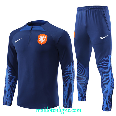 Thai Maillot Ensemble Pays-Bas Survetement Bleu 2022/2023 ligne2108