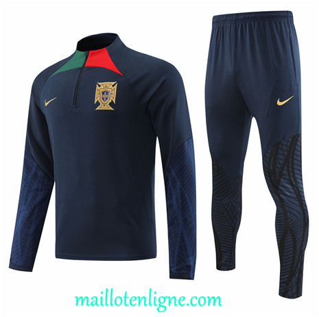 Thai Maillot Ensemble Portugal Survetement Bleu 2022/2023 ligne2109