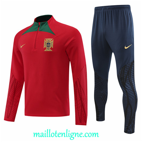 Thai Maillot Ensemble Portugal Survetement Rouge 2022/2023 ligne2110