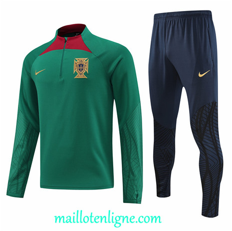 Thai Maillot Ensemble Portugal Survetement Vert 2022/2023 ligne2111