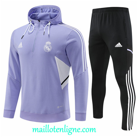 Thai Maillot Ensemble Real Madrid Survetement à capuche Pourpre 2022/2023 ligne2025