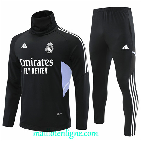 Thai Maillot Ensemble Real Madrid Survetement Noir 2022/2023 ligne2028