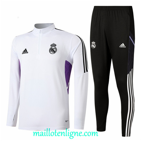 Thai Maillot Ensemble Real Madrid Survetement Blanc 2022/2023 ligne2034