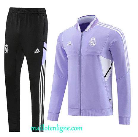 Thai Maillot Ensemble Real Madrid Veste Survetement Violet 2022 2023 maillotenligne 0382