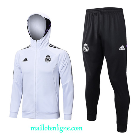 Thai Maillot Ensemble Real Madrid Veste Survetement Blanc 2022 2023 maillotenligne 0386