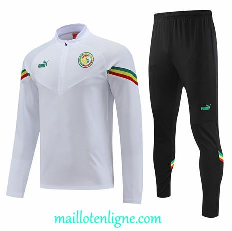 Thai Maillot Ensemble Senegal Survetement Blanc 2022/2023 ligne2112