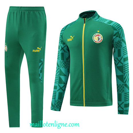 Thai Maillot Ensemble Sénégal Veste Survetement vert 2022 2023 maillotenligne 0467