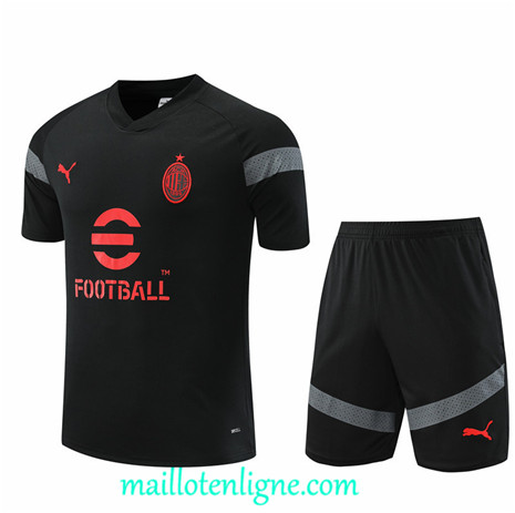 Thai Maillot Ensemble Training AC Milan + Short Noir 2022/2023 ligne2371