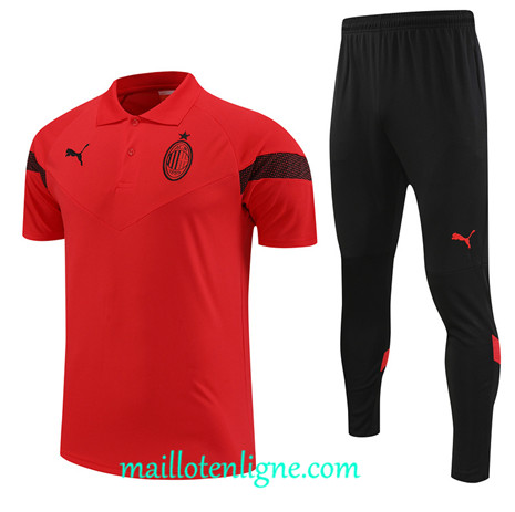 Thai Maillot Ensemble AC Milan Training rouge 2022 2023 maillotenligne 0778