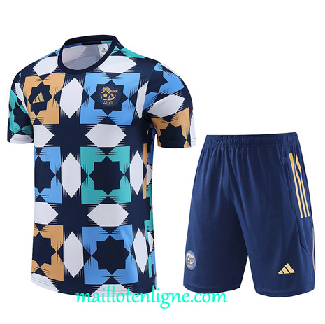 Thai Maillot Ensemble Algérie + Short Training Bleu 2023 2024 maillotenligne 0671