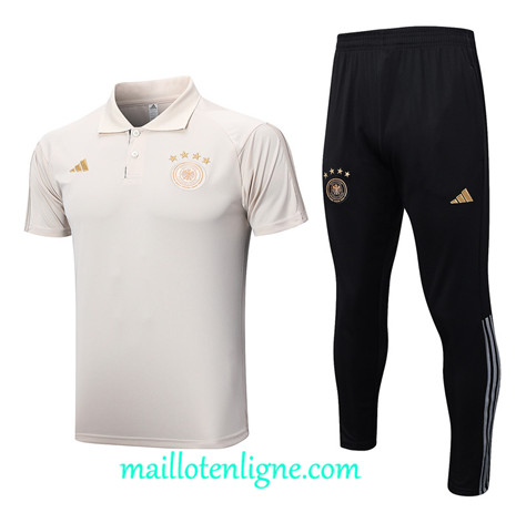 Thai Maillot Ensemble Allemagne Polo Training abricot 2022 2023 maillotenligne 0673