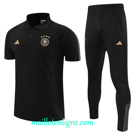 Thai Maillot Ensemble Allemagne Training noir 2022 2023 maillotenligne 0677