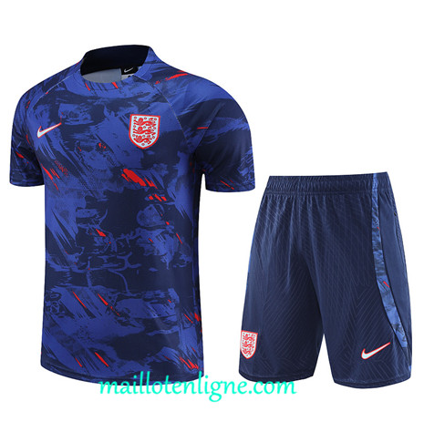 Thai Maillot Ensemble Angleterre + Short Training Bleu 2023 2024 maillotenligne 0681