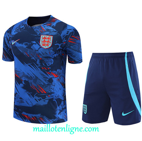 Thai Maillot Ensemble Angleterre + Short Training Bleu 2022 2023 maillotenligne 0682