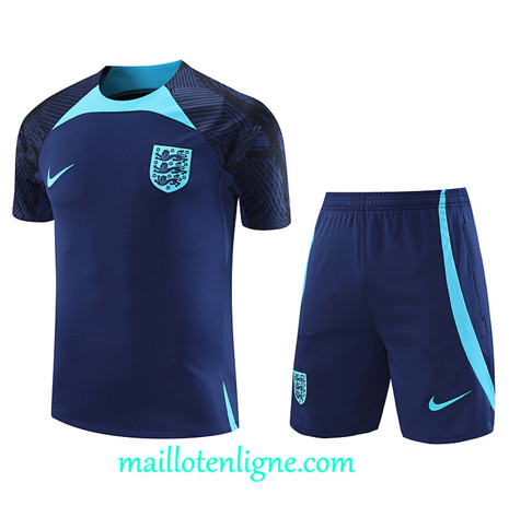 Thai Maillot Ensemble Angleterre + Short Training Bleu 2022 2023 maillotenligne 0683