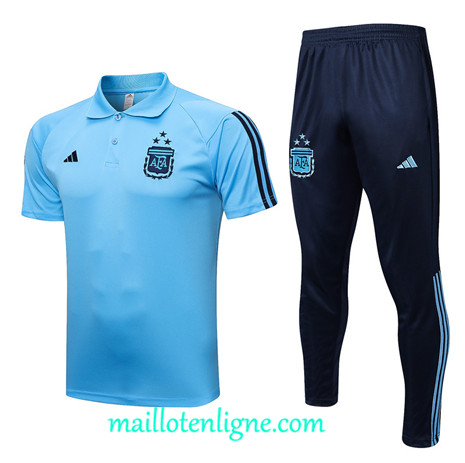 Thai Maillot Ensemble Argentine Training 3 stars Bleu 2023 2024 maillotenligne 0691