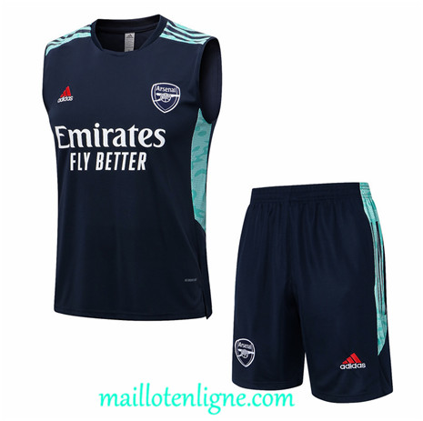 Thai Maillot Ensemble Training Arsenal Debardeur Bleu 2022/2023 ligne2356