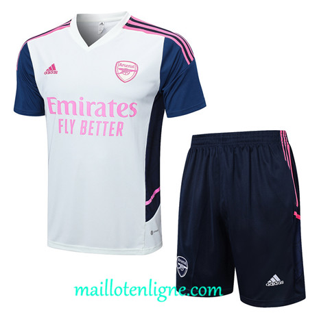 Thai Maillot Ensemble Arsenal + Short Training Blanc 2022 2023 maillotenligne 0735