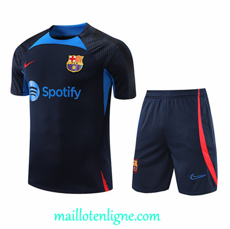 Thai Maillot Ensemble Training Barcelone + Short Bleu 2022/2023 ligne2325