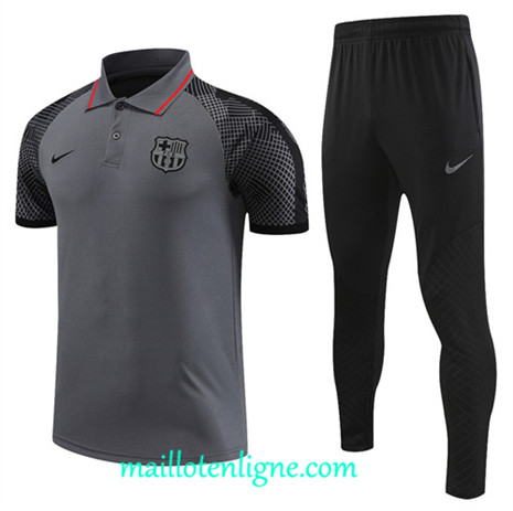 Thai Maillot Ensemble Barcelone Training gris 2022 2023 maillotenligne 0635