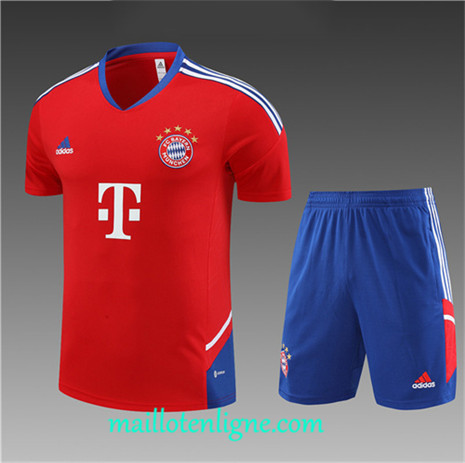 Thai Maillot Ensemble Bayern Munich Enfant + Short Training rouge 2022 2023 maillotenligne 0621