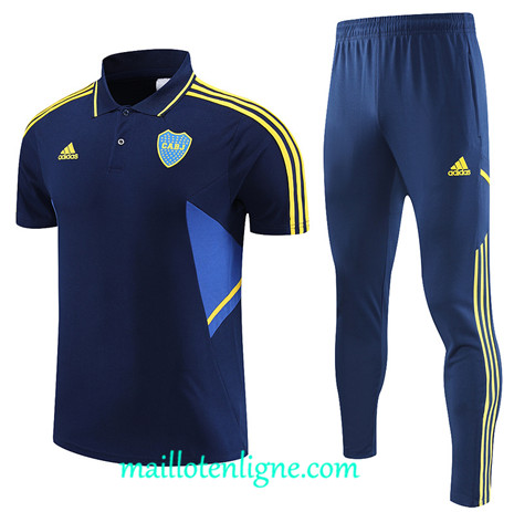 Thai Maillot Ensemble Boca Juniors Polo Training Bleu 2022 2023 maillotenligne 0619