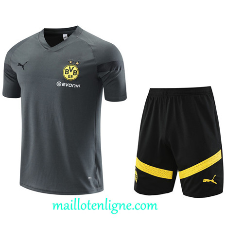 Thai Maillot Ensemble Borussia Dortmund + Short Training gris 2022 2023 maillotenligne 0626