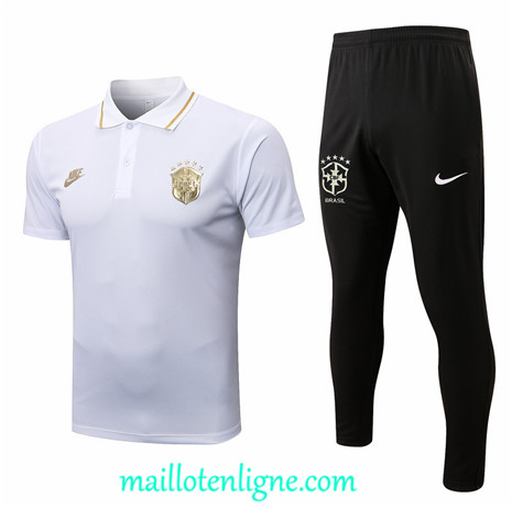 Thai Maillot Ensemble Training Bresil Blanc 2022/2023 ligne2348