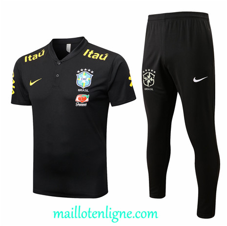 Thai Maillot Ensemble Training Bresil Noir 2022/2023 ligne2349