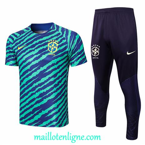 Thai Maillot Ensemble Training Bresil Bleu 2022/2023 ligne2350