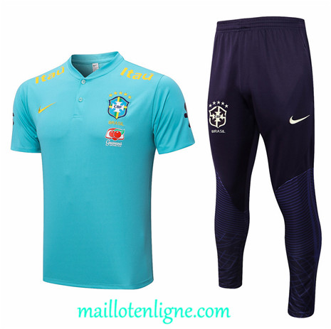 Thai Maillot Ensemble Training Bresil Bleu 2022/2023 ligne2351